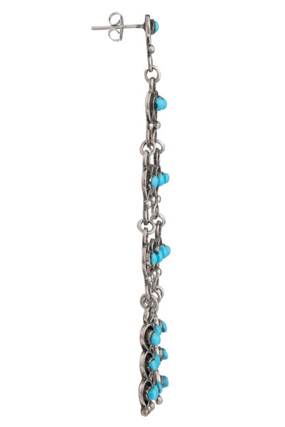 Zuni Petit Point Turquoise Chandelier Earrings