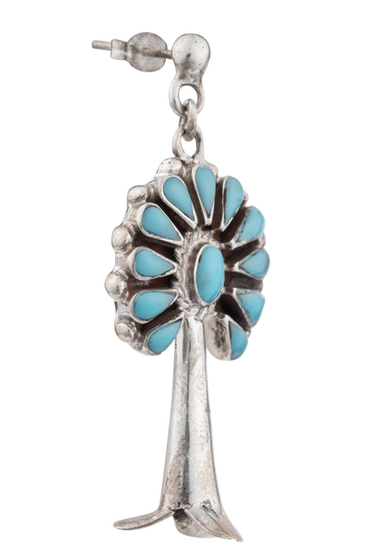 Sterling Silver Turquoise Halo Earrings