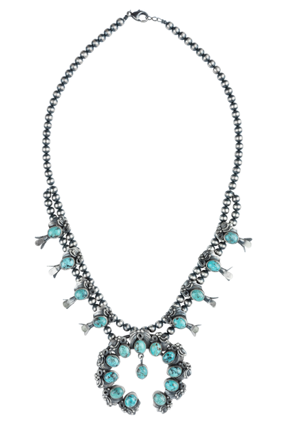Multi-Turquoise Squash Blossom Necklace