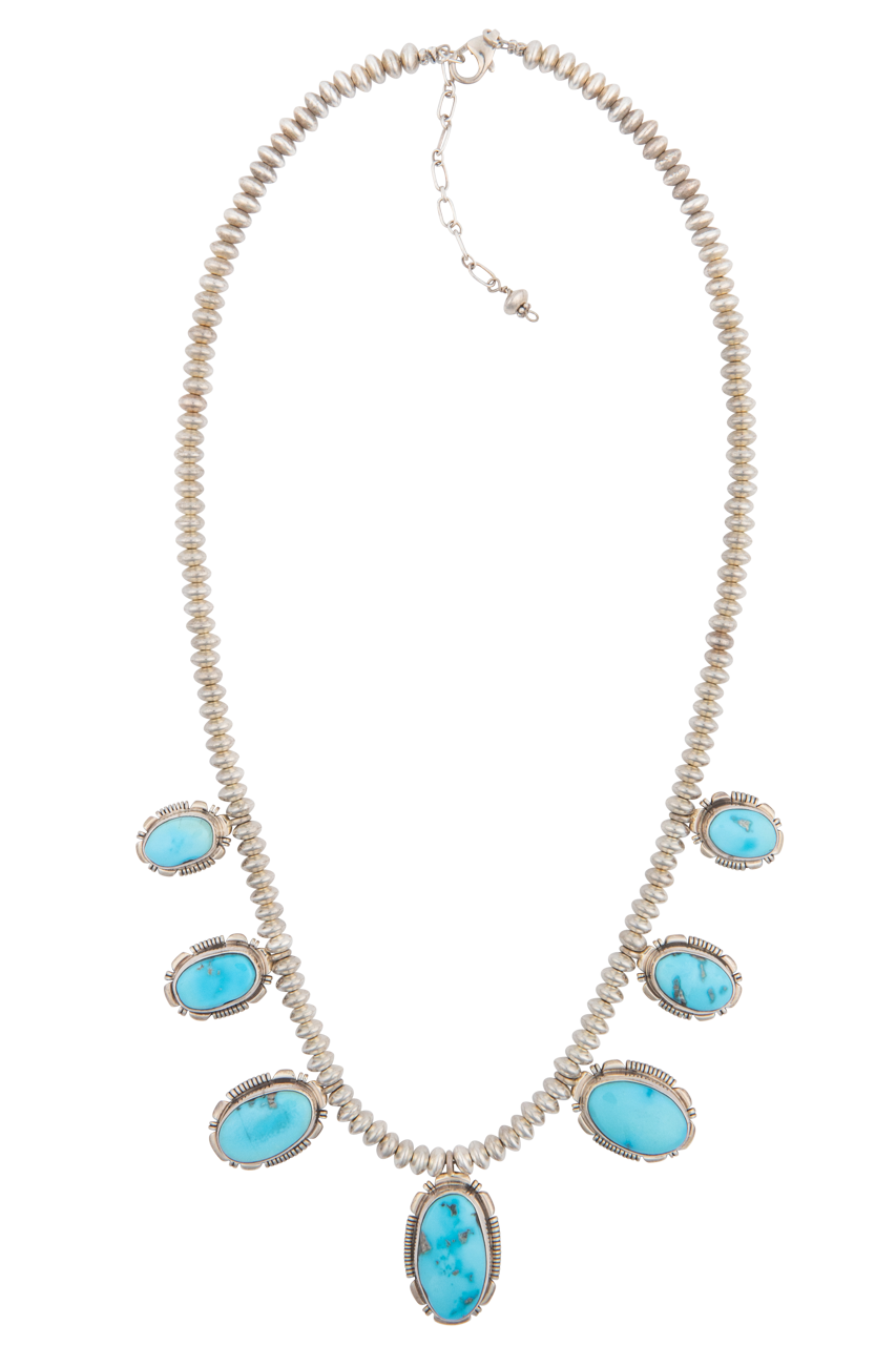 Kingman Turquoise Navajo Pearl Necklace