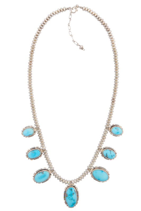 Kingman Turquoise Navajo Pearl Necklace