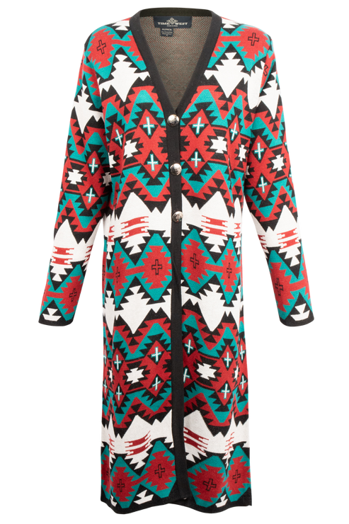 Time of the West Cardigan Coat - Multi Color
