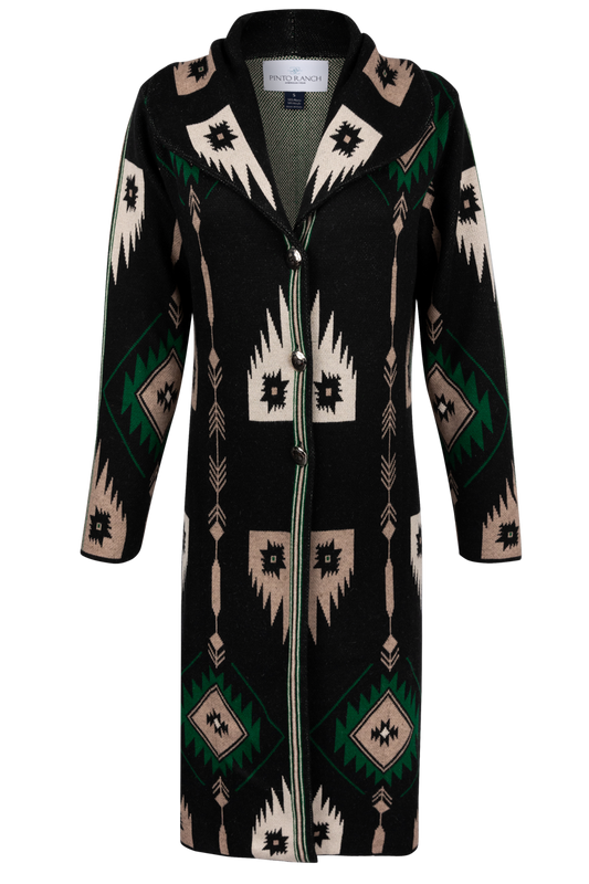 Pinto Ranch Multi Aztec Print Sweater Coat