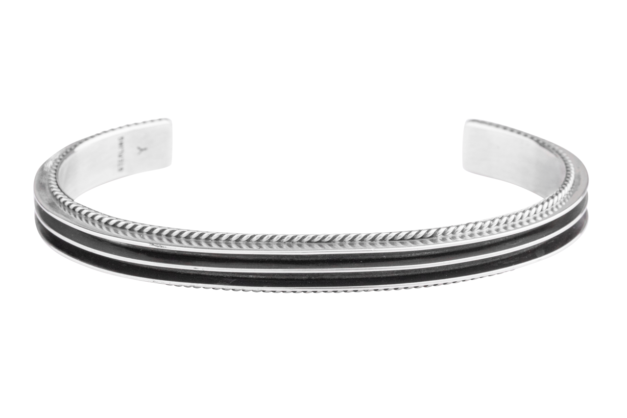 Navajo Triple Rail Silver Cuff Bracelet