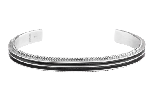 Navajo Triple Rail Silver Cuff Bracelet