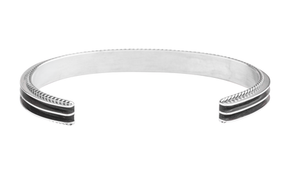 Navajo Triple Rail Silver Cuff Bracelet
