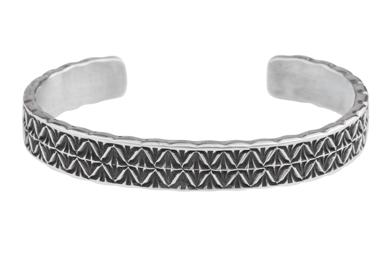 Geometric Stamped Cuff Bracelet
