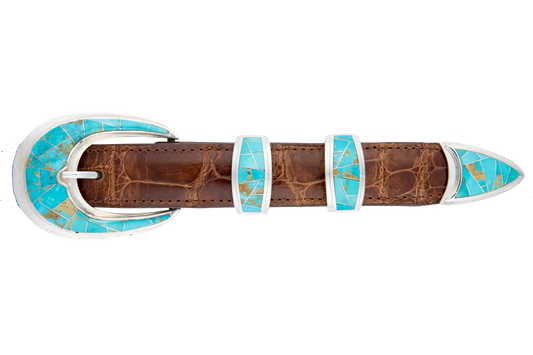 Turquoise Inlay Buckle Set