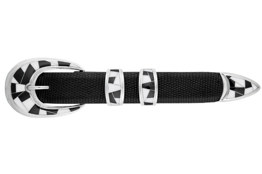 White Buffalo Onyx Inlay Buckle Set