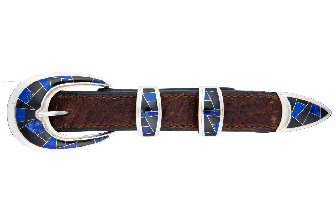 Lapis Onyx Inlay Buckle Set