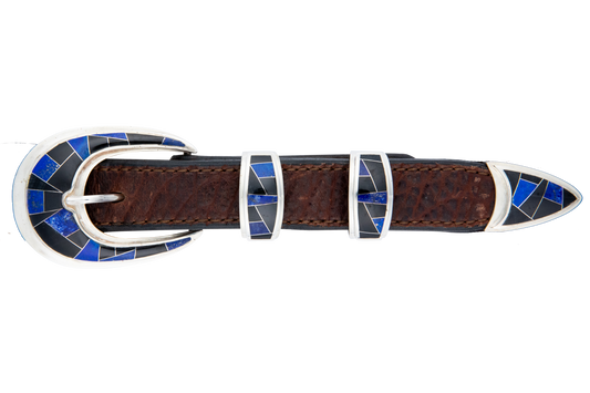 Lapis Onyx Inlay Buckle Set