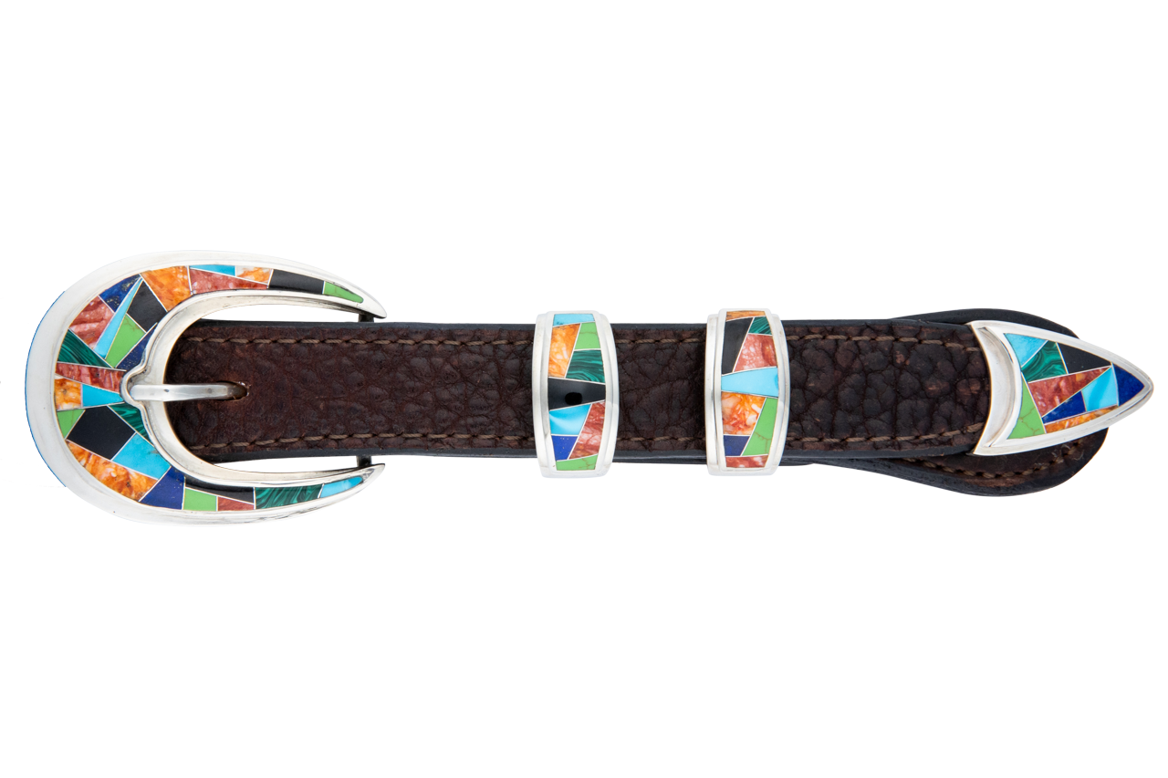 Multi-Stone Inlay Buckle Set