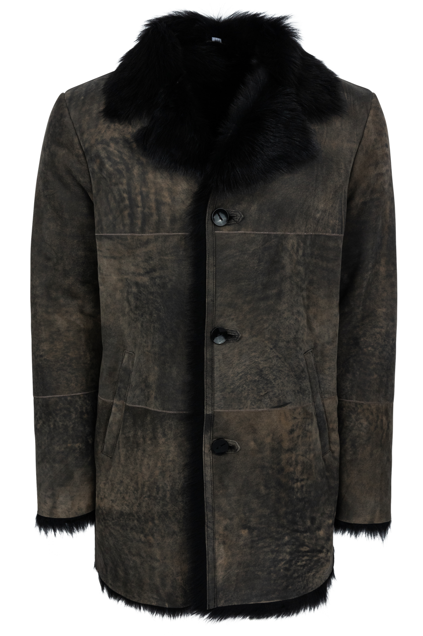 Pinto Ranch Dark Gray Shearling Coat