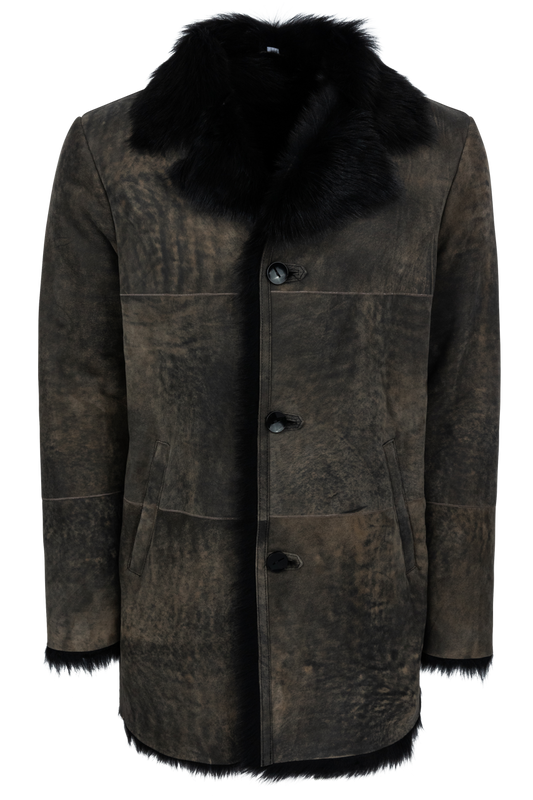 Pinto Ranch Dark Gray Shearling Coat