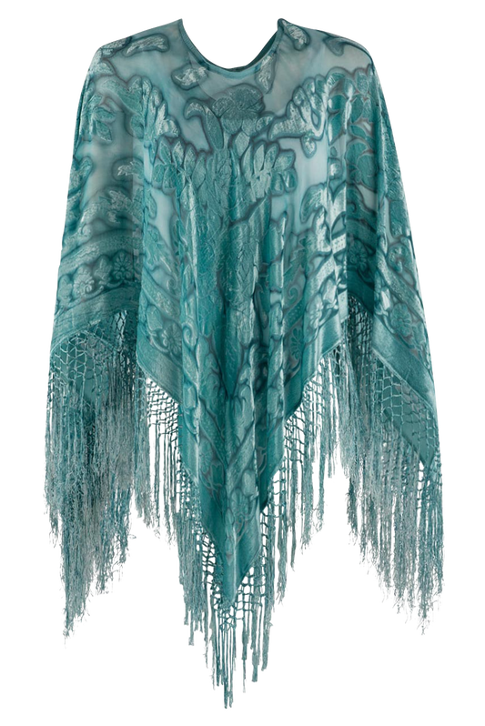 Pat Dahnke Turquoise Burnout Poncho