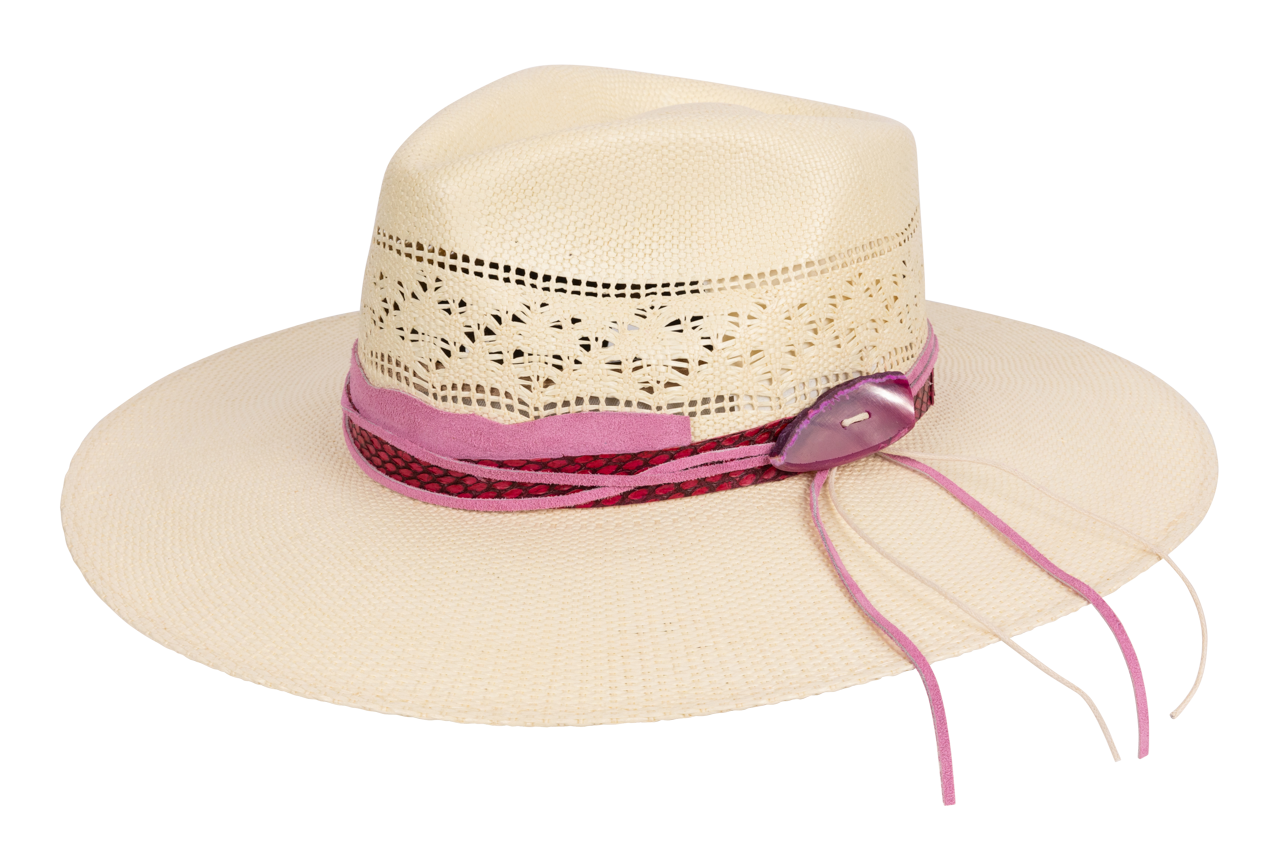 Stetson Bangora Straw Hat - Pink