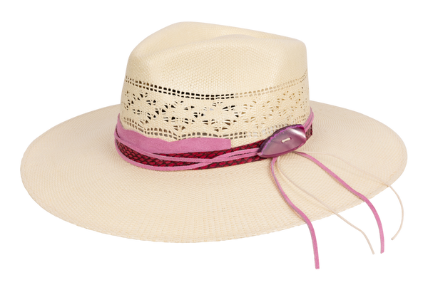 Stetson Pink Bangora Straw Hat | Pinto Ranch display picture 1
