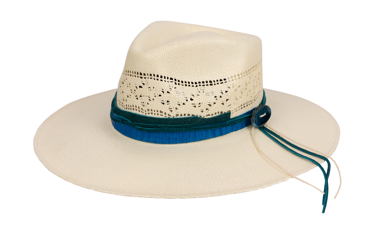 Stetson Bangora Straw Hat - Turquoise