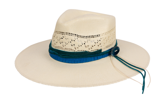 Stetson Bangora Straw Hat - Turquoise