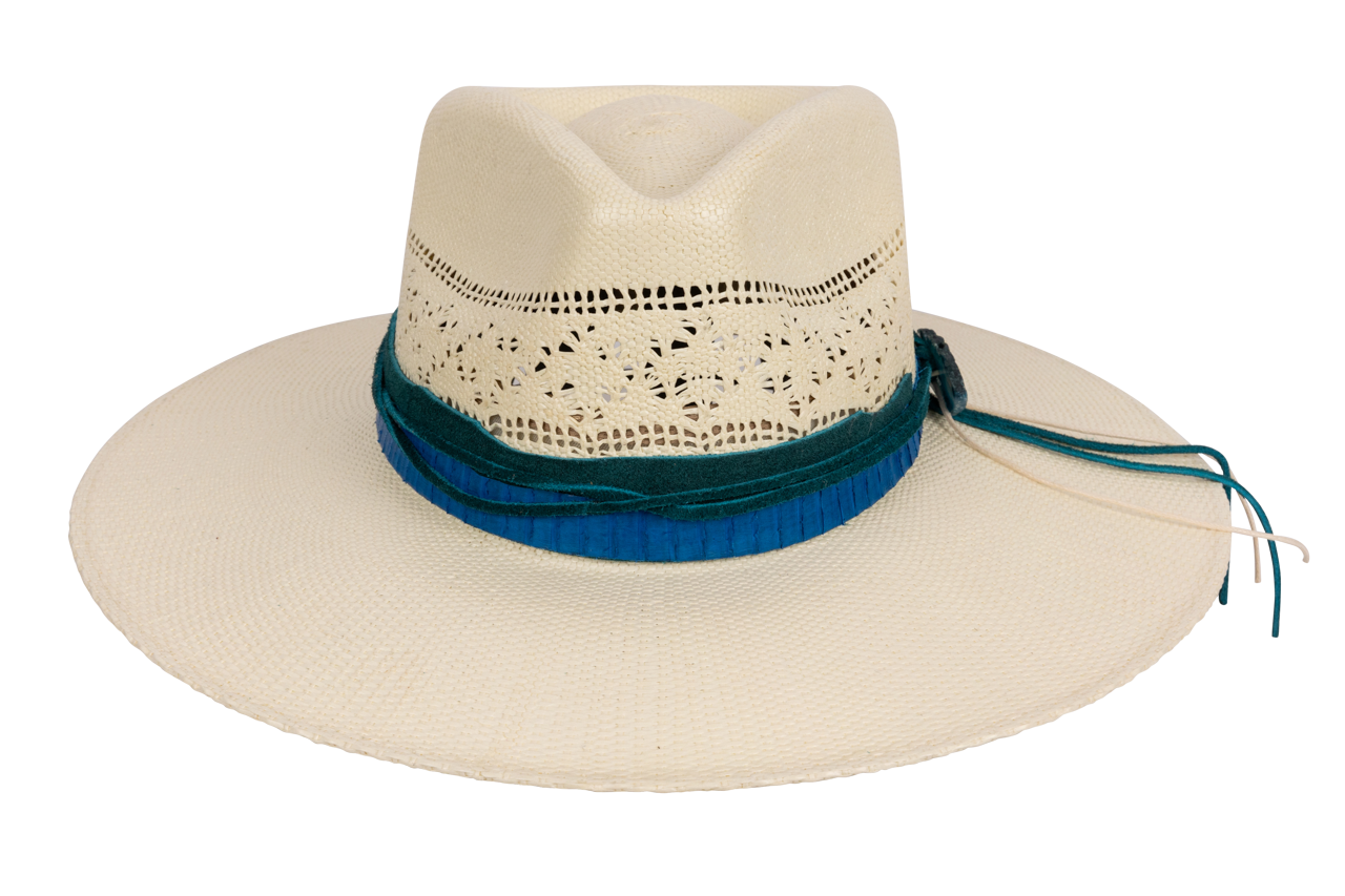 Stetson Bangora Straw Hat - Turquoise