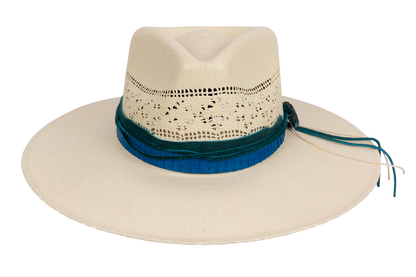 Stetson Bangora Straw Hat - Turquoise