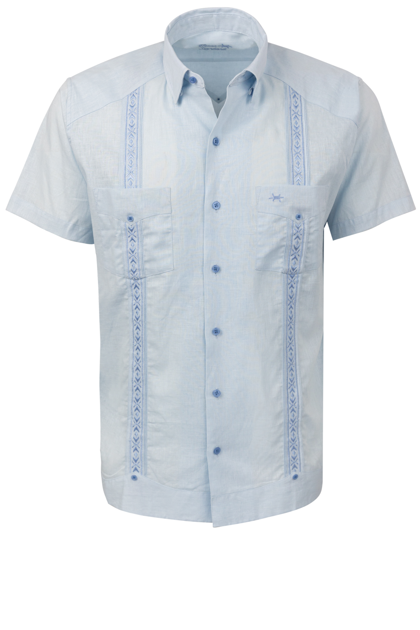 Texas Standard Tejas Guayabera Shirt - Sky Blue