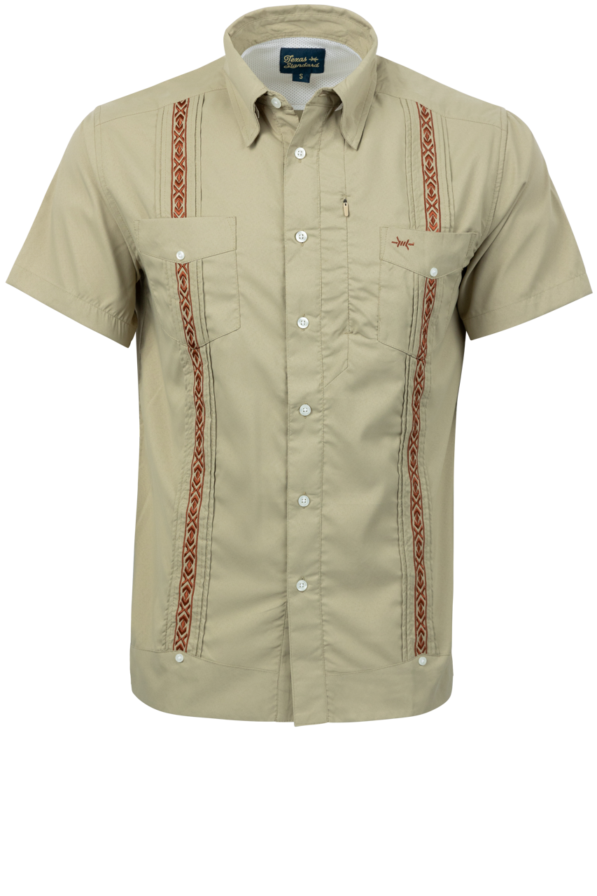 Texas Standard Libre Guayabera Shirt - Terracotta