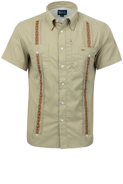 Texas Standard Libre Guayabera Shirt - Terracotta