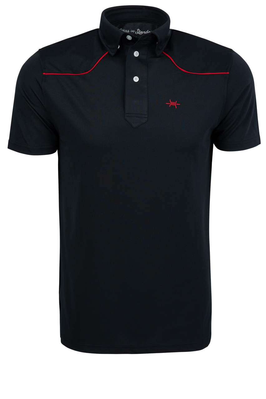 Texas Standard Lariat Polo Shirt - Black