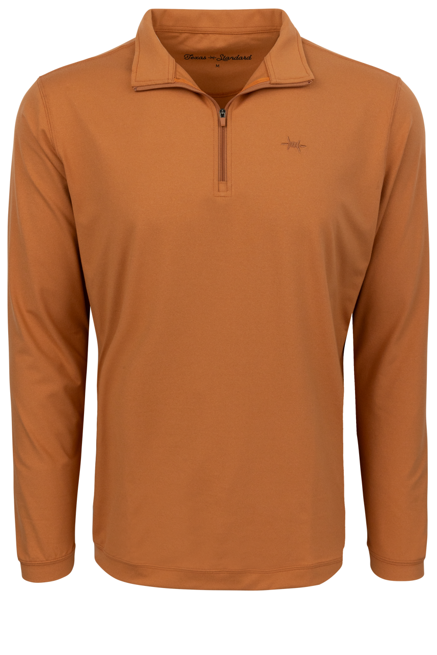 Texas Standard Performance Hybrid Quarter Zip Shirt - Burnt Orange