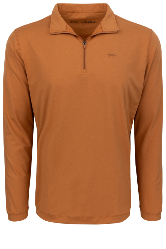 Texas Standard Performance Hybrid Quarter Zip Shirt - Burnt Orange