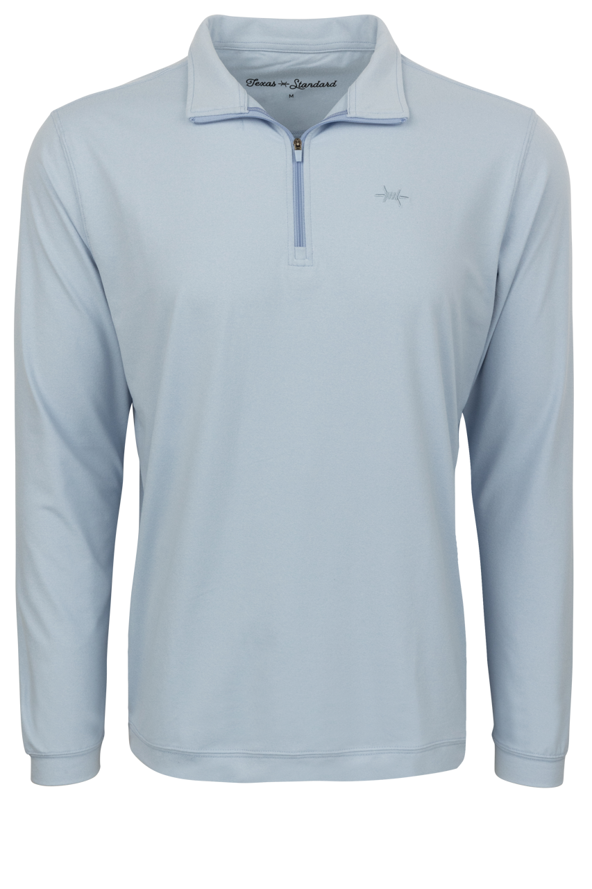 Texas Standard Performance Hybrid Quarter Zip Shirt - Bayou Blue