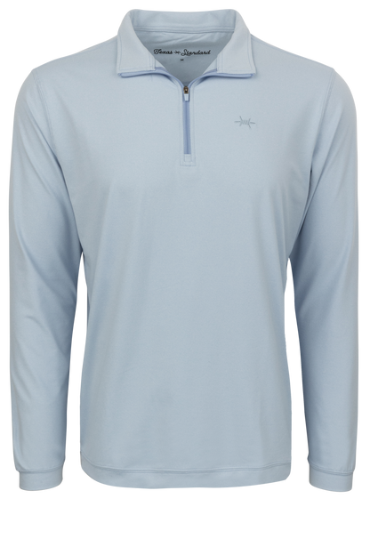 Texas Standard Performance Hybrid Quarter Zip Shirt - Bayou Blue