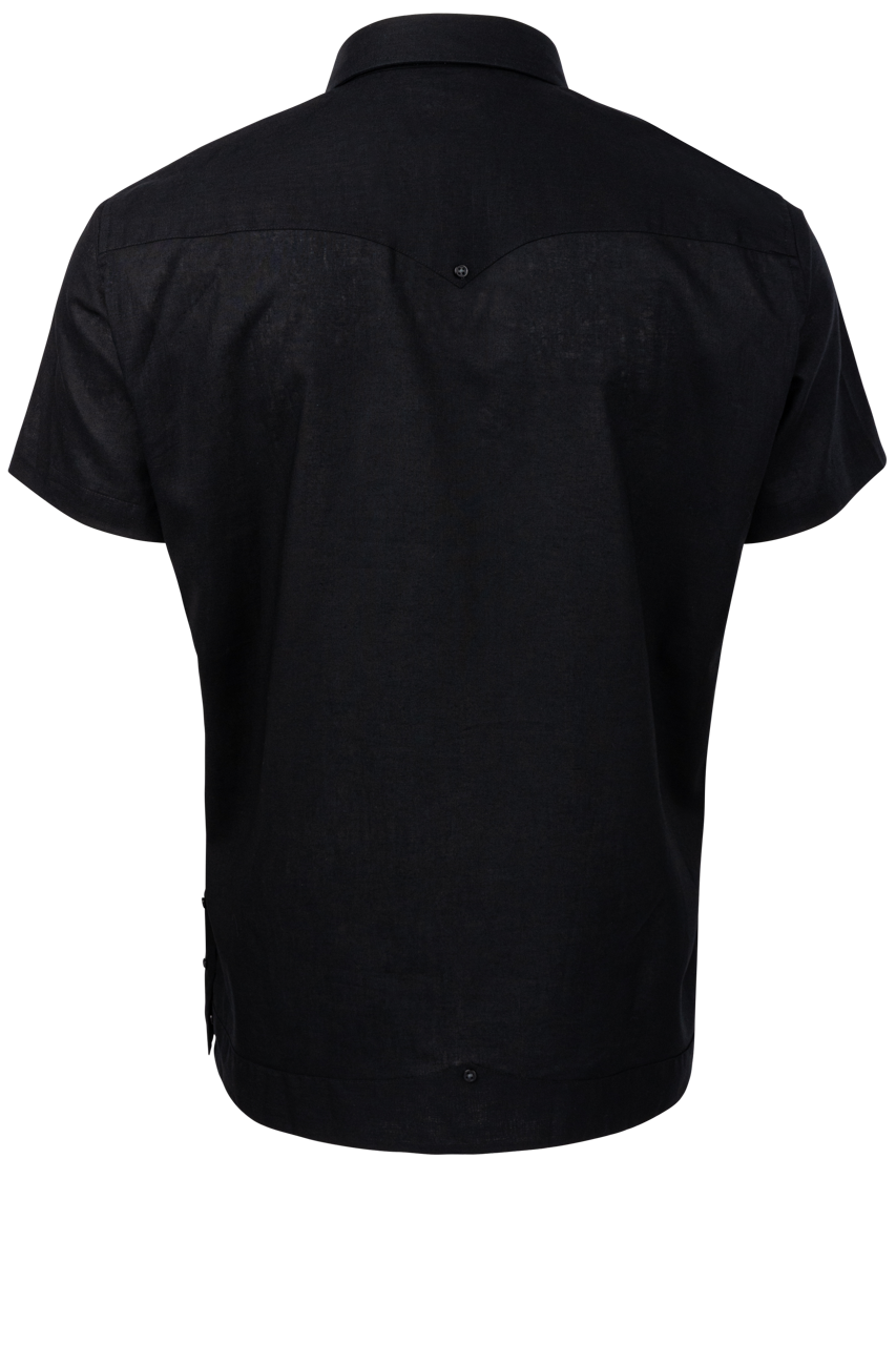 Texas Standard Tejas Guayabera Shirt - Red/Black