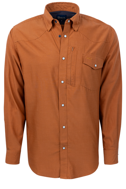 rust orange dress shirt Men's Rust Long Sleeve Dress Shirt 18 35/36 / Rust