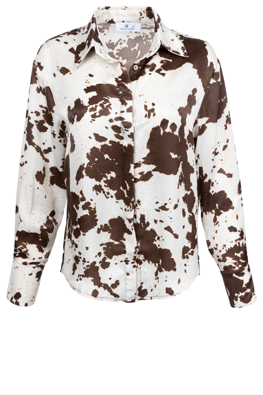 Urban Daizy Cowhide Print Western Shirt