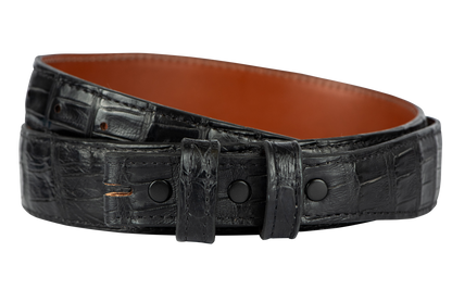 Chacon 1.25" Ultra Crocodile Matte Tapered Leather Belt Strap