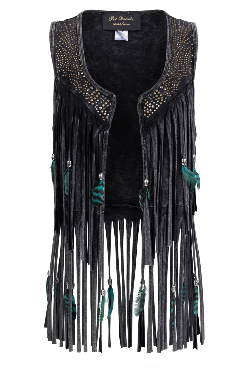 Pat Dahnke Fringe & Feather Vest