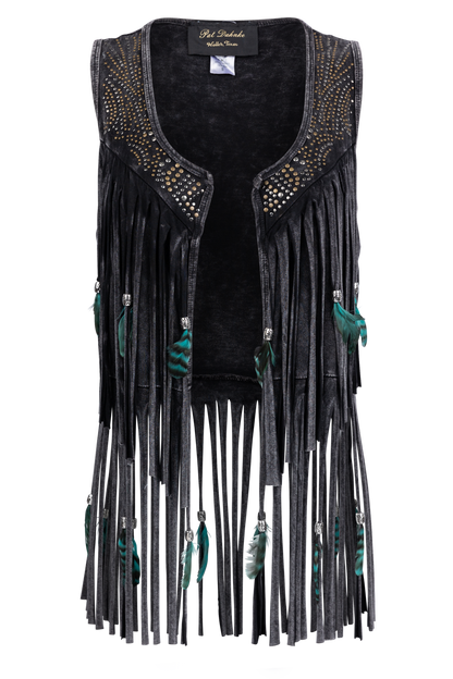 Pat Dahnke Fringe & Feather Vest