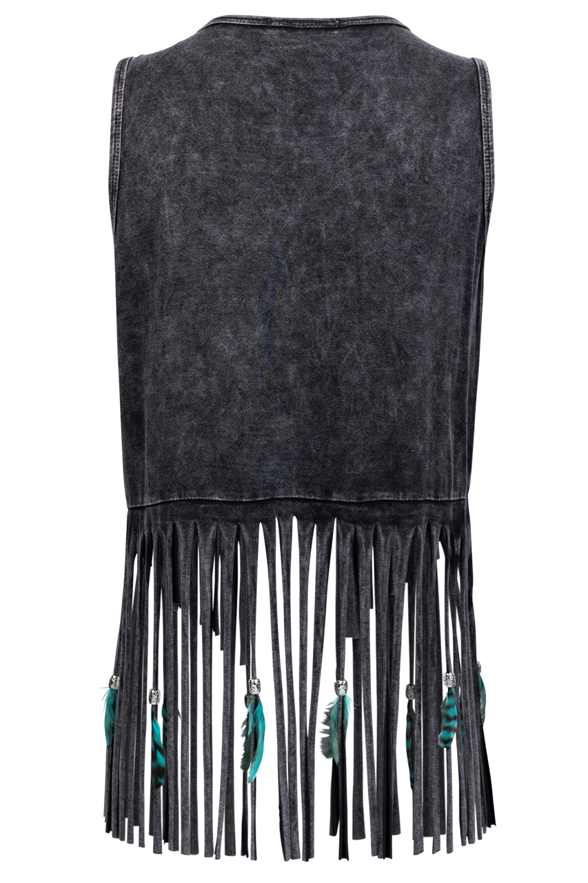 Pat Dahnke Fringe & Feather Vest