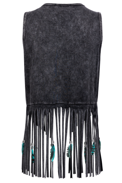 Pat Dahnke Fringe & Feather Vest