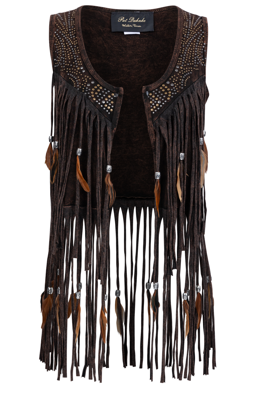 Pat Dahnke Fringe & Feather Vest