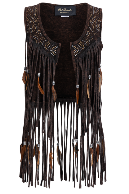 Pat Dahnke Fringe & Feather Vest