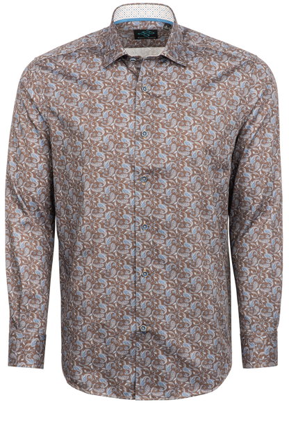 Pinto Ranch YY Collection Button-Front Sport Shirt - Camel Paisley