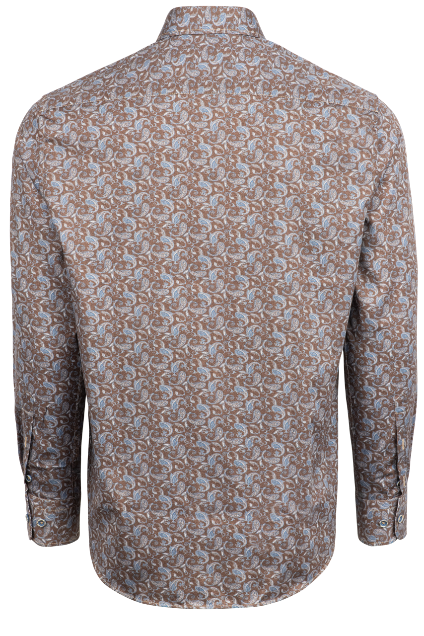 Pinto Ranch YY Collection Button-Front Sport Shirt - Camel Paisley