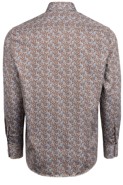 Pinto Ranch YY Collection Button-Front Sport Shirt - Camel Paisley