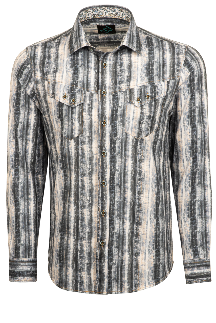 Pinto Ranch YY Collection Button-Front Sport Shirt - Ombre Stripe