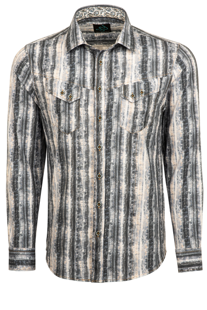 Pinto Ranch YY Collection Button-Front Sport Shirt - Ombre Stripe