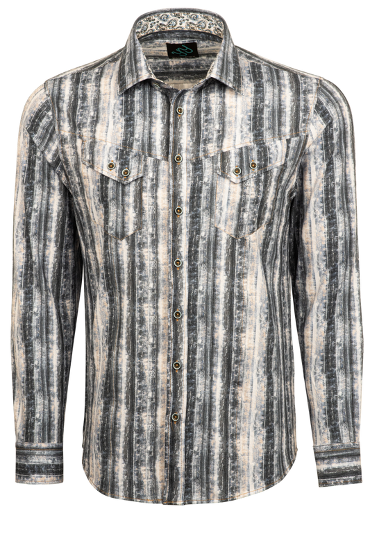 Pinto Ranch YY Collection Button-Front Sport Shirt - Ombre Stripe