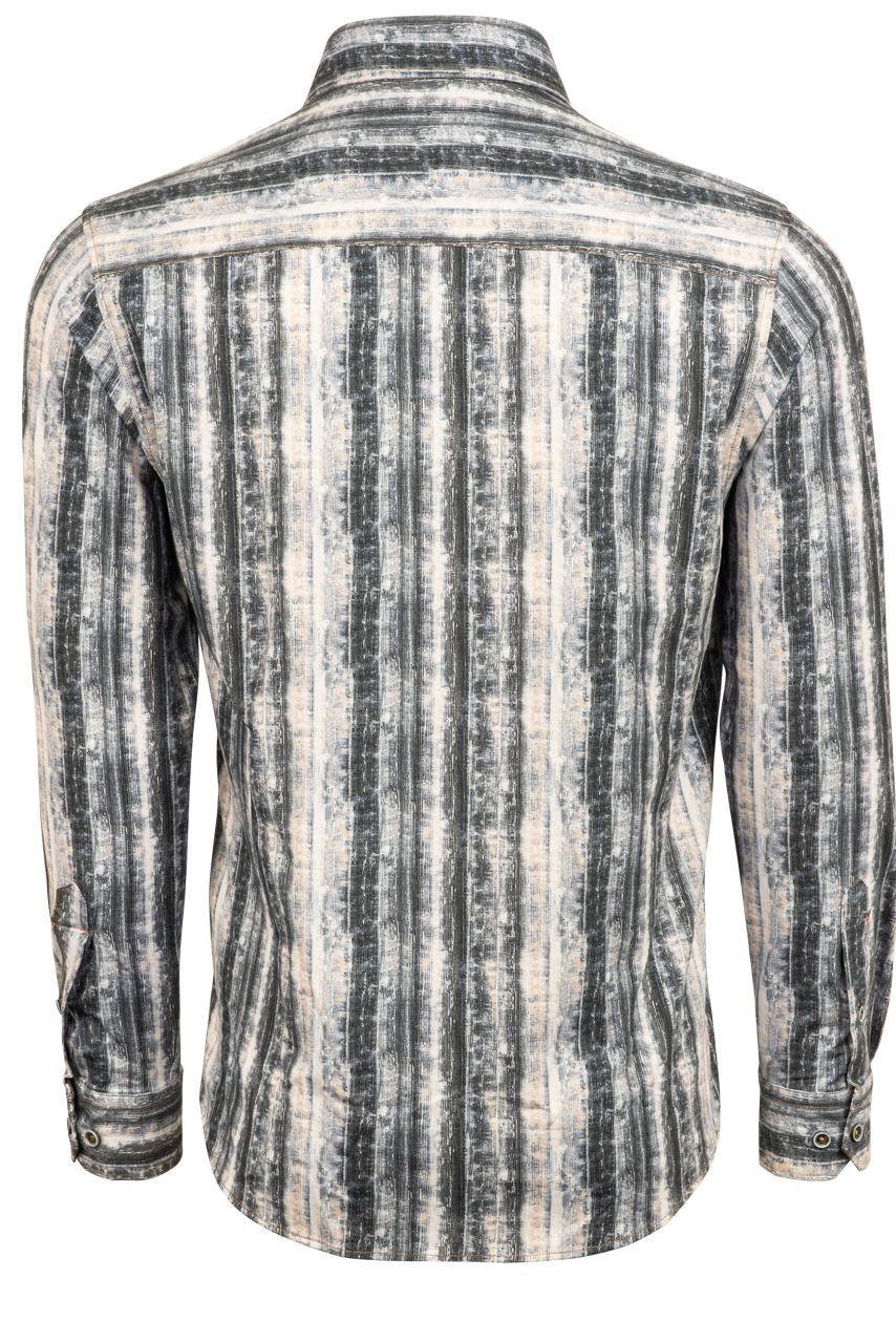 Pinto Ranch YY Collection Button-Front Sport Shirt - Ombre Stripe